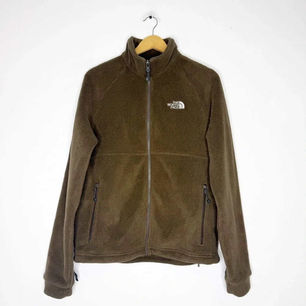 The North Face Brown Full Zip Fleece Jacket Mens Medium Thick Warm Vintage